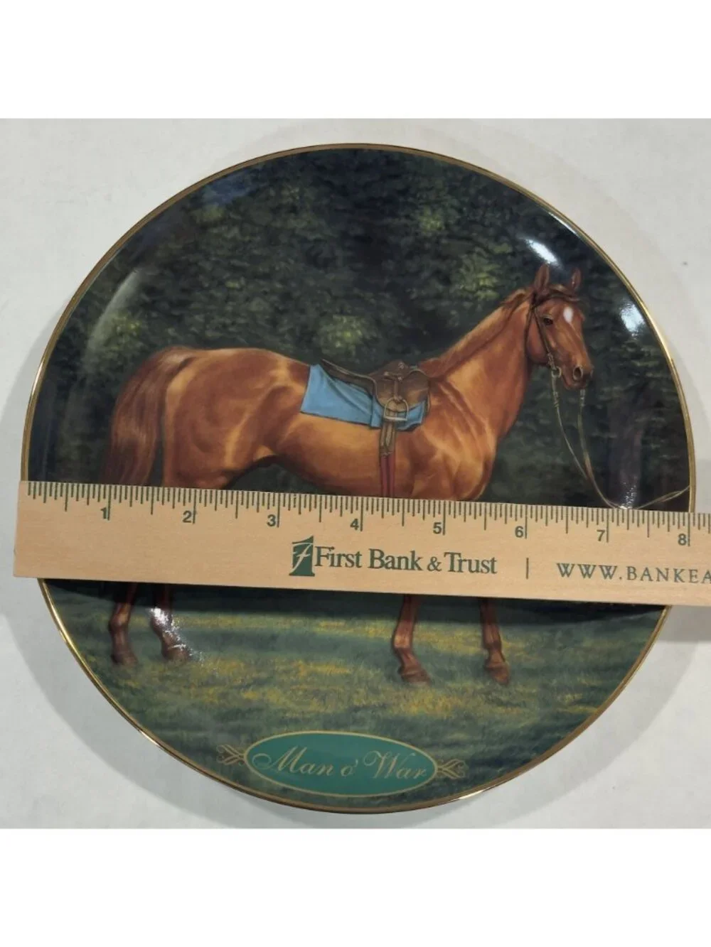 Vtg Man O War Champion Thoroughbreds Limited Edition Collector Plate 1996 8-inch - Picture 6 of 9